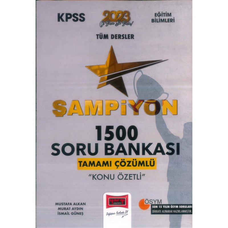 TÜM DERSLER ŞAMPİYON 1500 SORU BANKASI ÇÖZÜMLÜ KONU ÖZETLİ