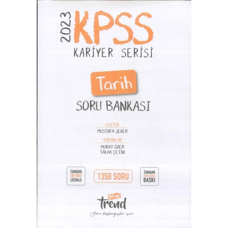 KARİYER SERİSİ TARİH SORU BANKASI1350 SORU