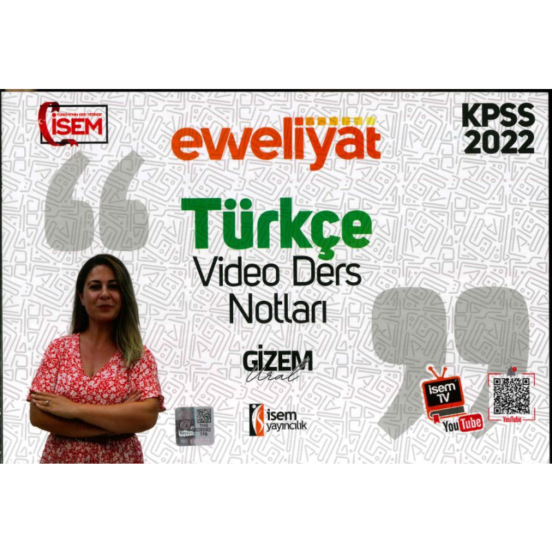 EVVELİYAT TÜRKÇE VİDEO DERS NOTLARI
