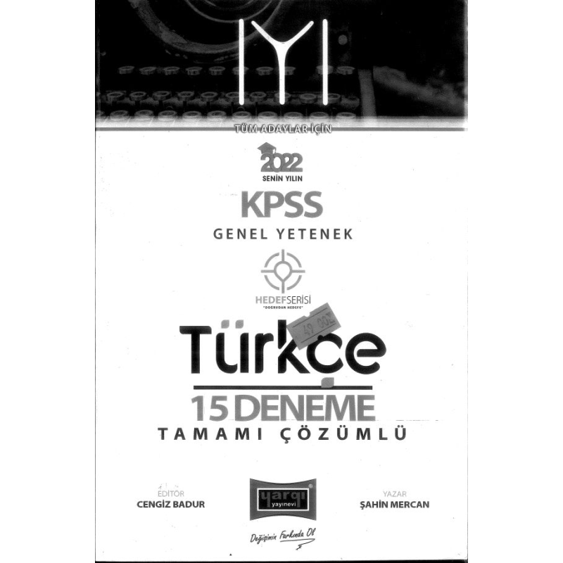 IYI HEDEF SERİSİ TÜRKÇE 15 DENEME ÇÖZÜMLÜ