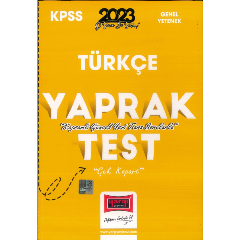 TÜRKÇE YAPRAK TEST ÇEK KOPART