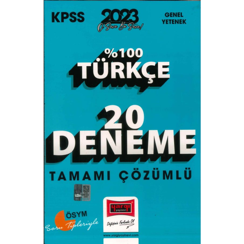 %100 TÜRKÇE 20 DENEME ÇÖZÜMLÜ