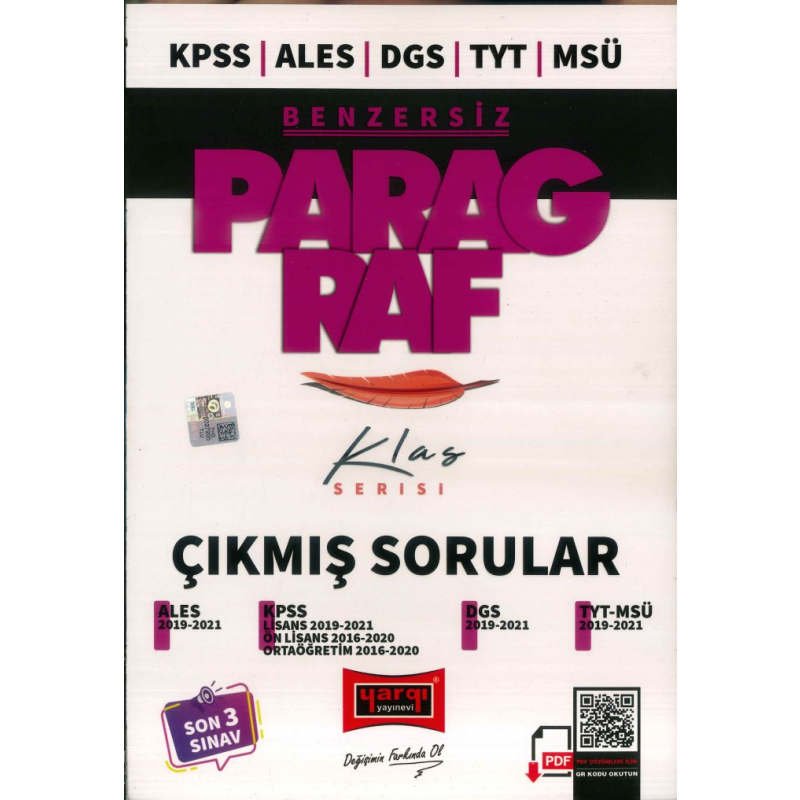 BENZERSİZ PARAGRAF KLAS SERİSİ ÇIKMIŞ SORULAR (2019-2021)