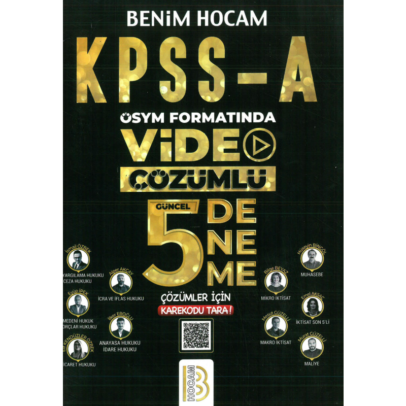 KPSS A Grubu ÖSYM Formatında Video Çözümlü 5 Deneme Benim Hocam Yayınları