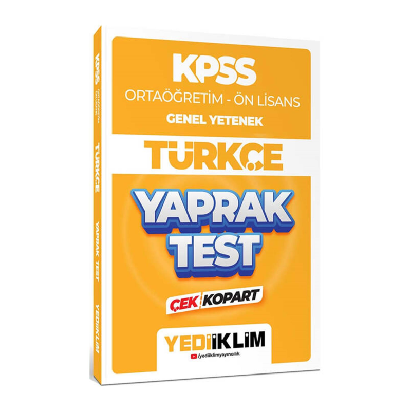 Ortaöğretim Ön Lisans Genel Yetenek Türkçe Çek Kopart Yaprak Test