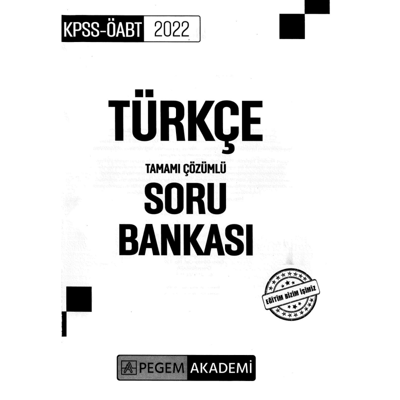 TÜRKÇE TAMAMI ÇÖZÜMLÜ SORU BANKASI