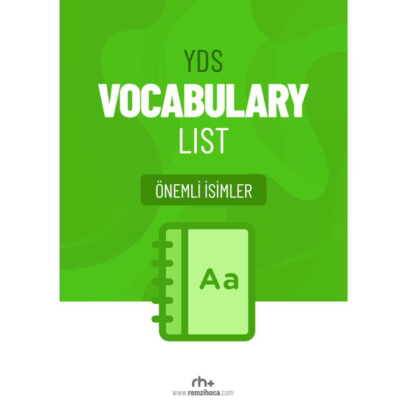 YDS Vocabulary List Önemli İsimler Remzi Hocam