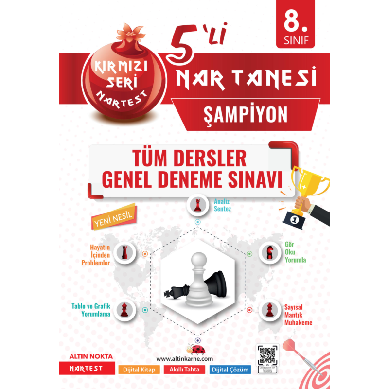 8. Sınıf Kırmızı Tüm Dersler 5 Li Deneme Sınavı Şampiyon Nartest Yayınları