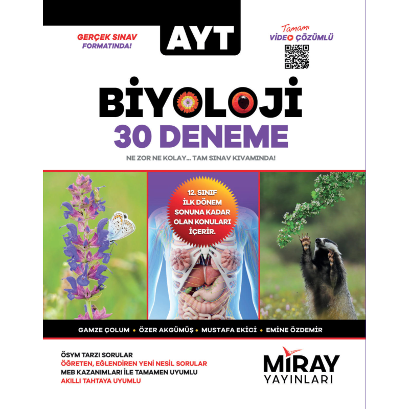 AYT Biyoloji 30 Deneme Miray Yayınları