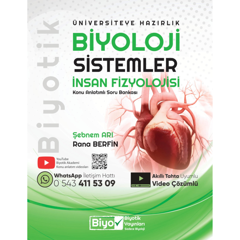 TYT AYT Biyoloji Sistemler İnsan Fizyolojisi Konu Anlatımlı Soru Bankası Biyotik Yayınları