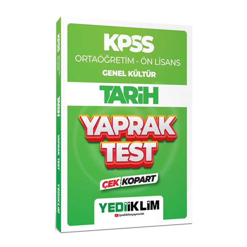 Ortaöğretim Ön Lisans Genel Kültür Tarih Çek Kopart Yaprak Test