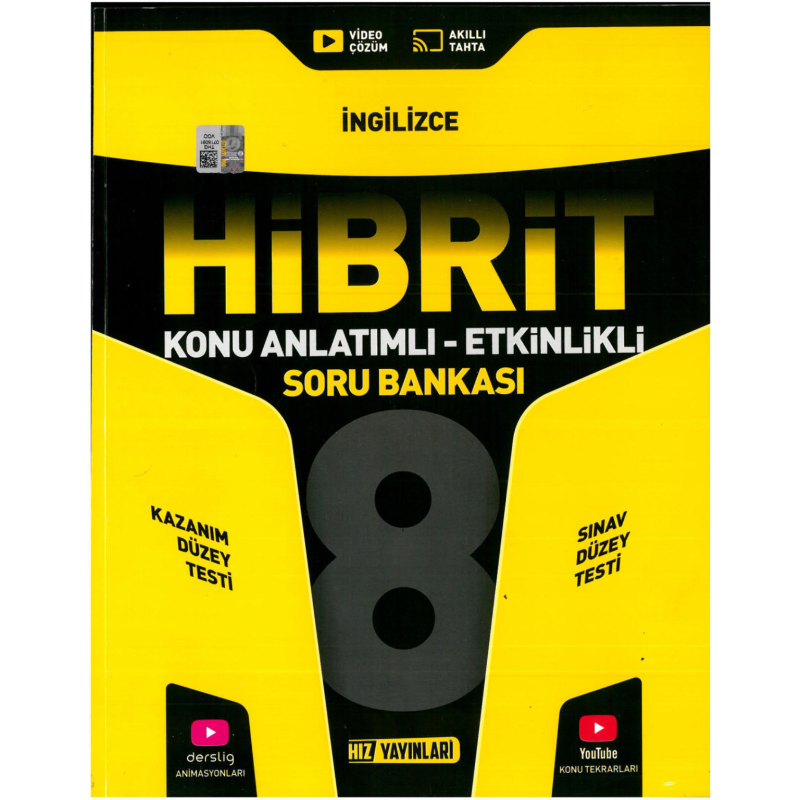 8. Sınıf HİBRİT İngilizce Soru Bankası Hız Yayınları