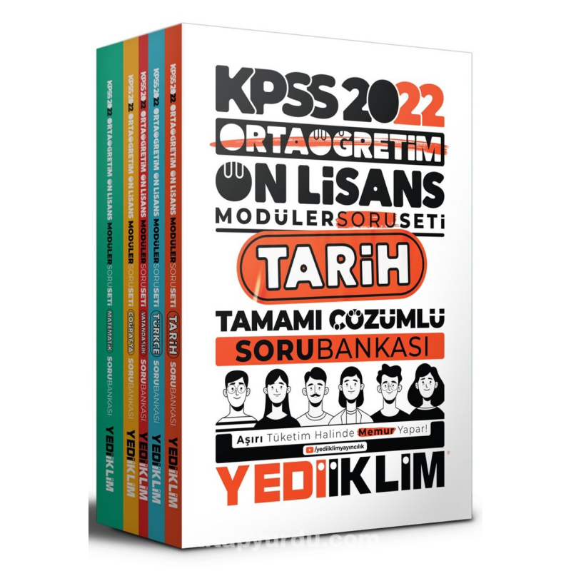 KPSS Ortaöğretim Ön Lisans Matematik Tamamı Çözümlü Modüler Soru Bankası 