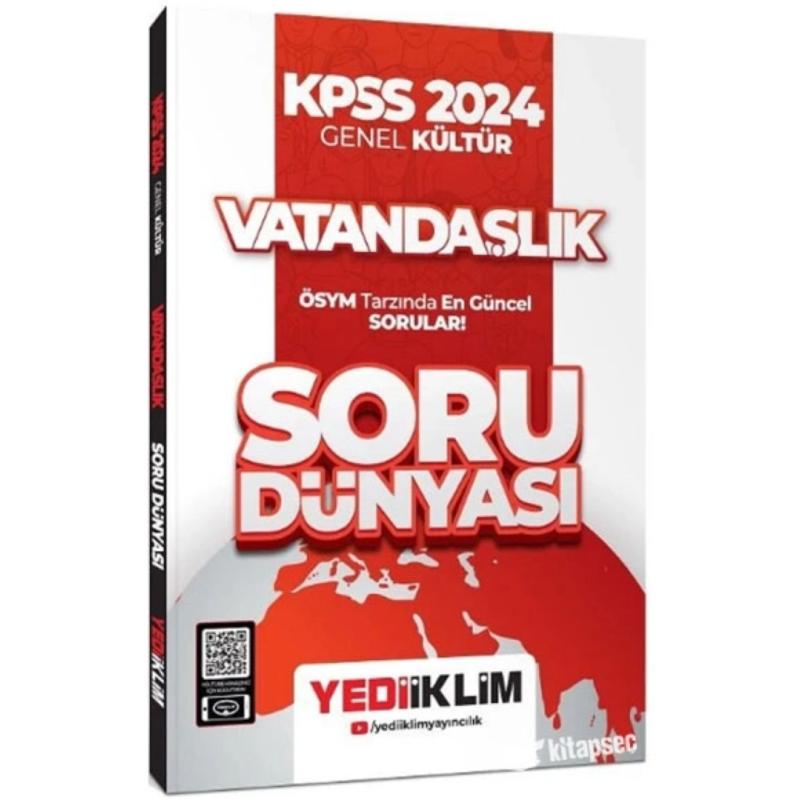 2024 KPSS Vatandaşlık Soru Dünyası Soru Bankası Yediiklim Yayınları