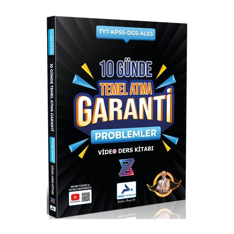 2025 TYT-KPSS-DGS-ALES 10 Günde Temel Atma Garanti Problemler Video Ders Kitabı Paraf Yayınları (Selim Yüksel Bıyıklı Matematik)
