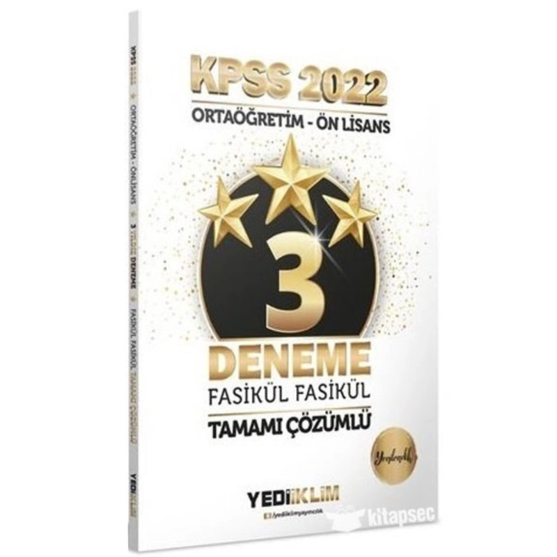 KPSS Ortaöğretim Ön Lisans Genel Yetenek Genel Kültür 3 Deneme Çözümlü