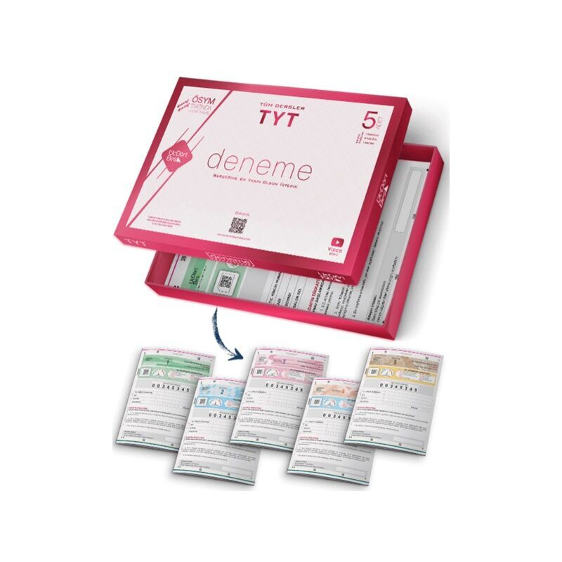TYT Tüm Dersler 5'li Paket Deneme Video Çözümlü Üç Dört Beş Yayınları