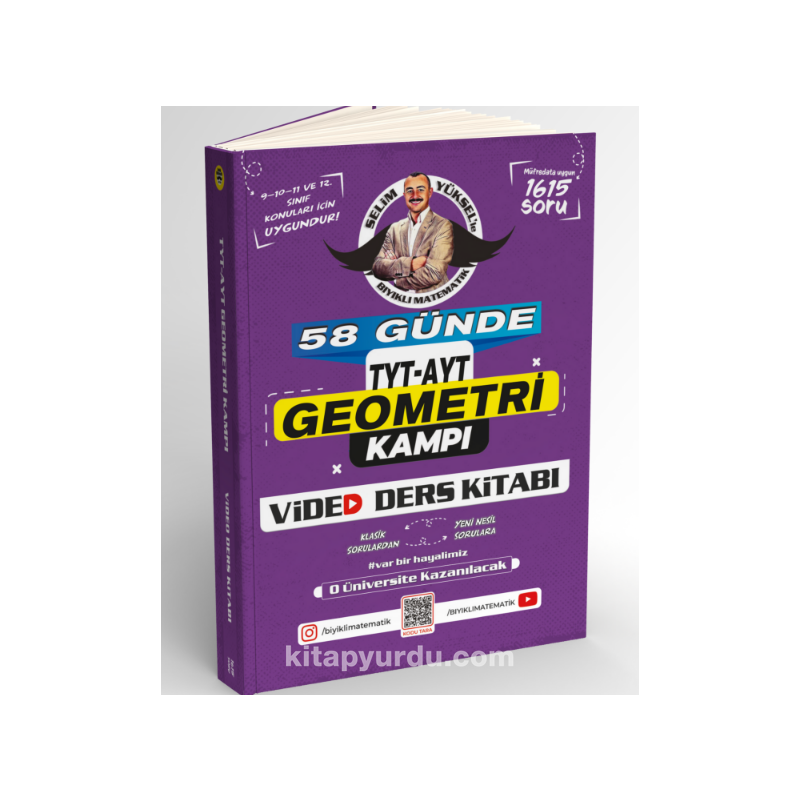 Bıyıklı Matematik 58 Günde TYT AYT GEOMETRI Video Ders Kitabı Selim Yüksel