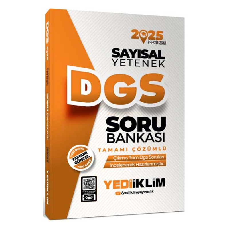 2025 DGS Sayısal Yetenek Tamamı Çözümlü Soru Bankası Yediiklim Yayınları