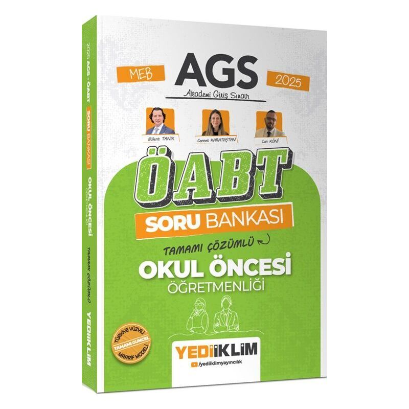 2025 MEB AGS ÖABT Okul Öncesi Öğretmenliği Tamamı Çözümlü Soru Bankası Yediiklim Yayınları