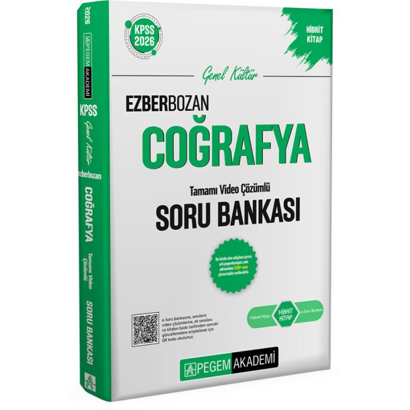 2026 KPSS Genel Yetenek Genel Kültür Ezberbozan Coğrafya Tamamı Video Çözümlü Soru Bankası Pegem Akademi Yayıncılık
