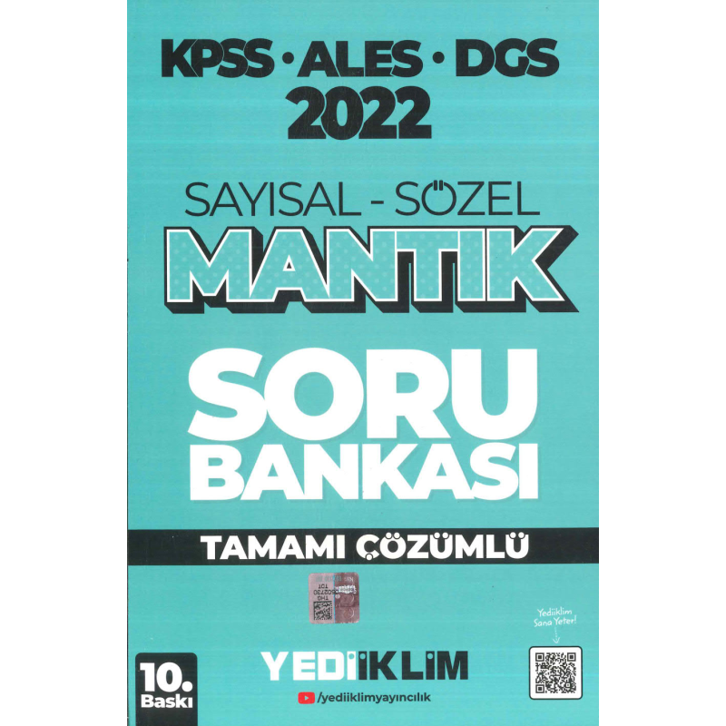 KPSS ALES DGS SAYISAL-SÖZEL MANTIK SORU BANKASI TAMAMI ÇÖZÜMLÜ