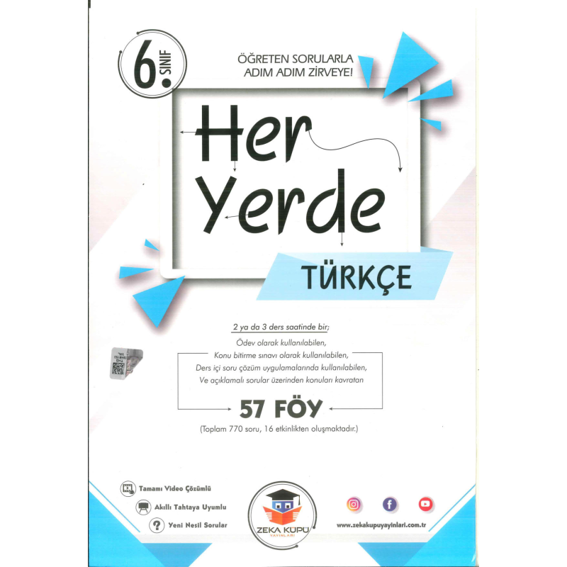 6. Sınıf Türkçe Heryerde Soru Bankası Zeka Küpü Yayınları