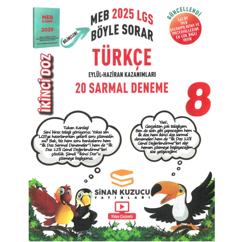 Sinan Kuzucu Yayınları 8. Sınıf İkinci Doz Türkçe 20 Sarmal Deneme
