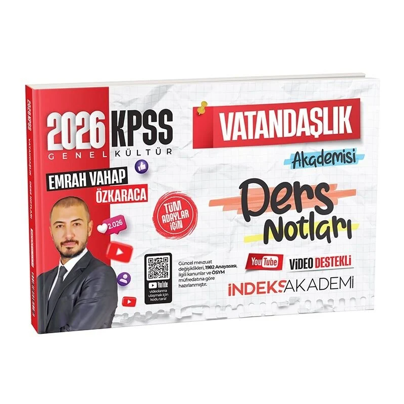 2026 KPSS Vatandaşlık Akademisi Video Ders Notları Emrah Vahap Özkaraca İndeks Akademi Yayıncılık