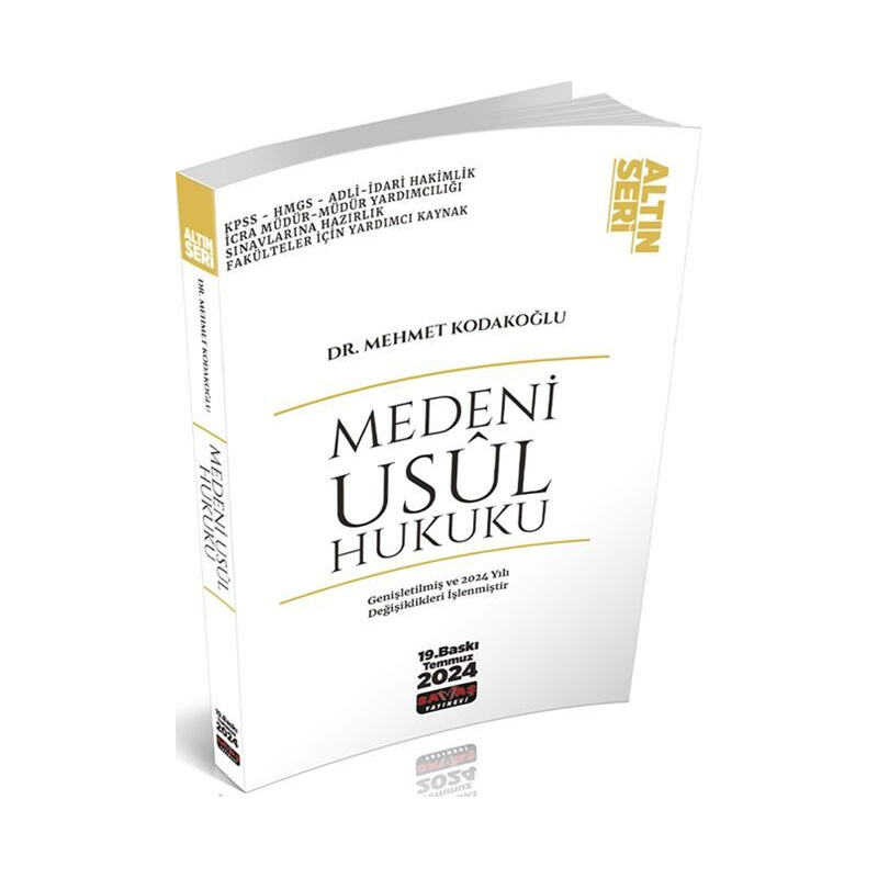Savaş 2024 Medeni Usul Hukuku Altın Seri 19. Baskı - Mehmet Kodakoğlu Savaş Yayınları