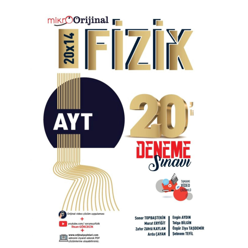 Orijinal Mikro AYT Fizik 20 li Deneme Sınavı Orijinal Yayınları