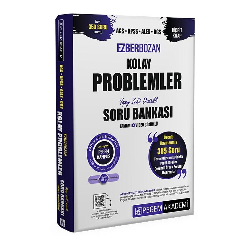 2025 MEB AGS KPSS ALES DGS Kolay Problemler Ezberbozan Soru Bankası Çözümlü Pegem Akademi Yayınları