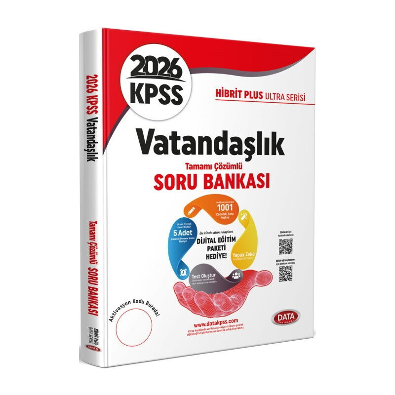 2026 KPSS Vatandaşlık Hibrit Plus Ultra Serisi Karekod Çözümlü Soru Bankası Data Yayınları