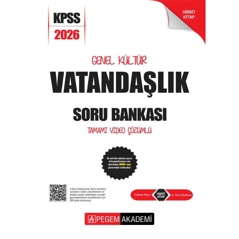 VATANDAŞLIK 2026 KPSS Genel Yetenek Genel Kültür Soru Bankası Modüler Çözümlü Pegem Akademi Yayınları