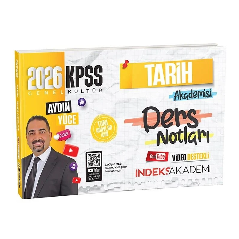 2026 KPSS Tarih Akademisi Video Ders Notları Aydın Yüce İndeks Akademi Yayıncılık
