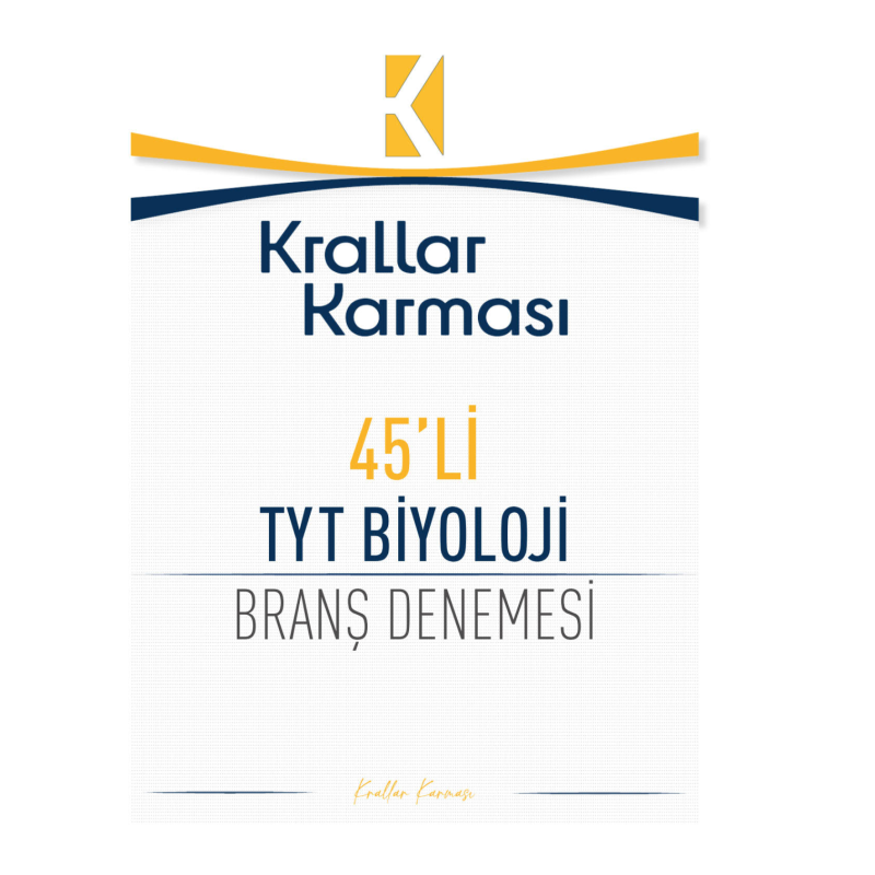 YKS TYT Biyoloji 6x45 Branş Deneme Video Çözümlü Krallar Karması
