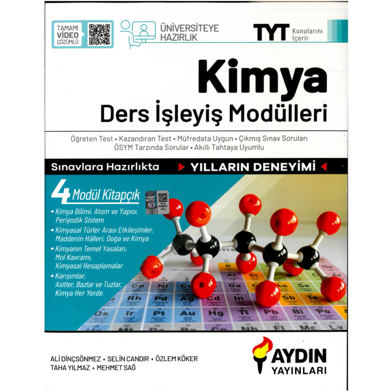 TYT Kimya Ders İşleyiş Modülleri Aydın Yayınları