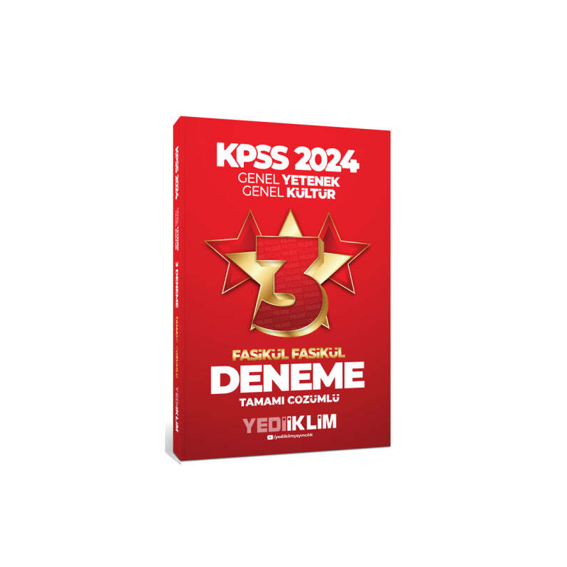 2024 KPSS Genel Yetenek Genel Kültür Tamamı Çözümlü 3 Yıldız Fasikül Deneme