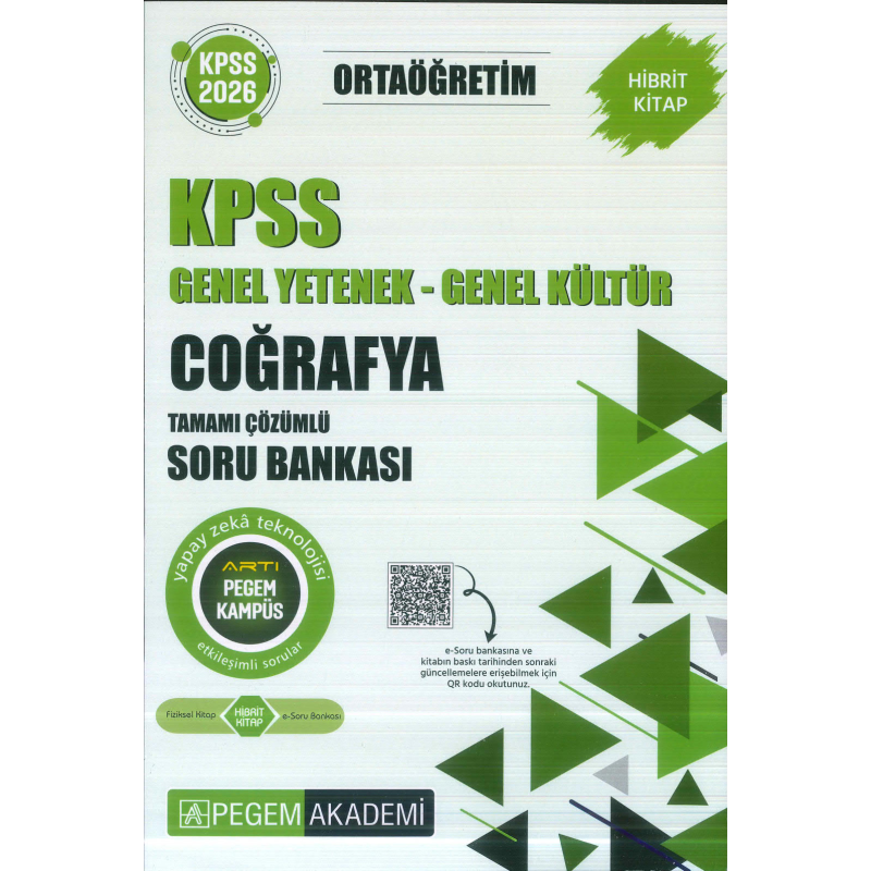 Ortaöğretim KPSS Coğrafya Tamamı Çözümlü Soru Bankası Pegem Akademi