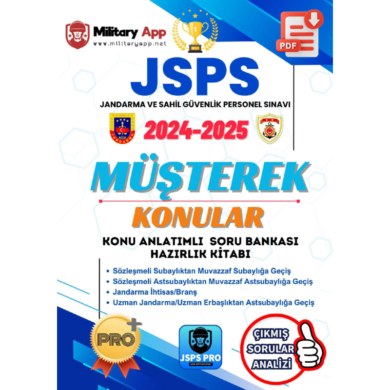 JSPS Jandarma ve Sahil Güvenlik Personel Sınavı Müşterek Konular Konu Anlatımlı Soru Bankası Hazırlık Kitabı