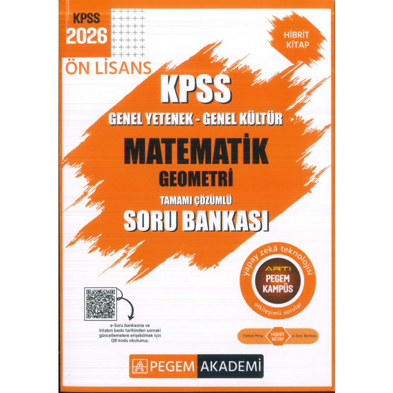 Ön Lisans KPSS Matematik-Geometri Tamamı Çözümlü Soru Bankası Pegem Akademi
