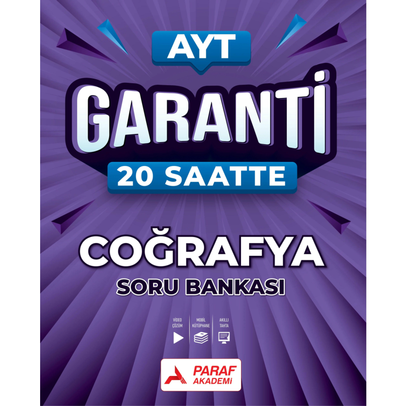 AYT Garanti 20 Saatte Coğrafya Soru Bankası Paraf Akademi