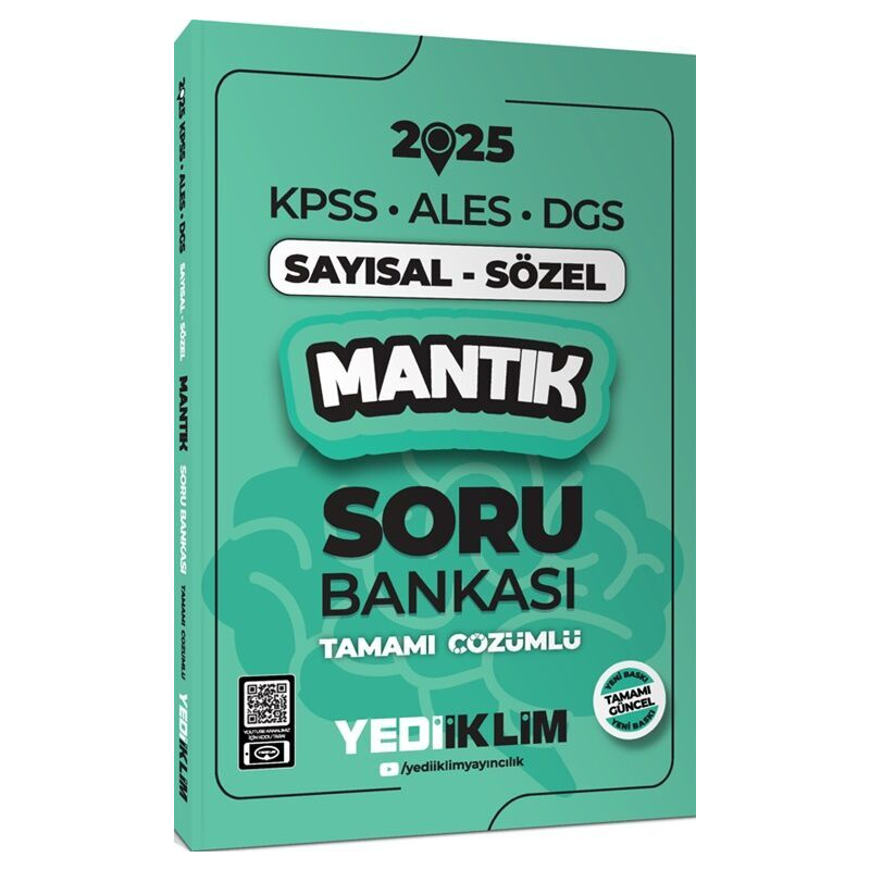2025 KPSS ALES DGS Sayısal-Sözel Mantık Tamamı Çözümlü Soru Bankası Yediiklim Yayınları