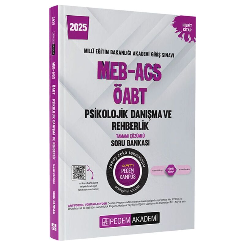 2025 MEB-AGS-ÖABT Psikolojik Danışma ve Rehberlik Tamamı Çözümlü Soru Bankası Pegem Akademi Yayıncılık