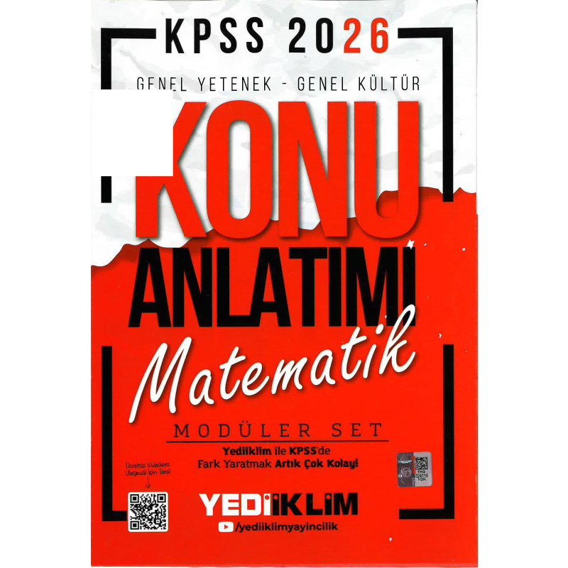 MATEMATİK Yediiklim 2026 KPSS Genel Yetenek Genel Kültür Konu Anlatımı Modüler Yediiklim Yayınları