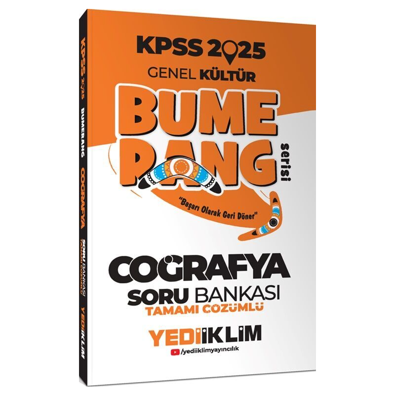 2025 KPSS Genel Kültür Bumerang Coğrafya Tamamı Çözümlü Soru Bankası Yediiklim Yayınları