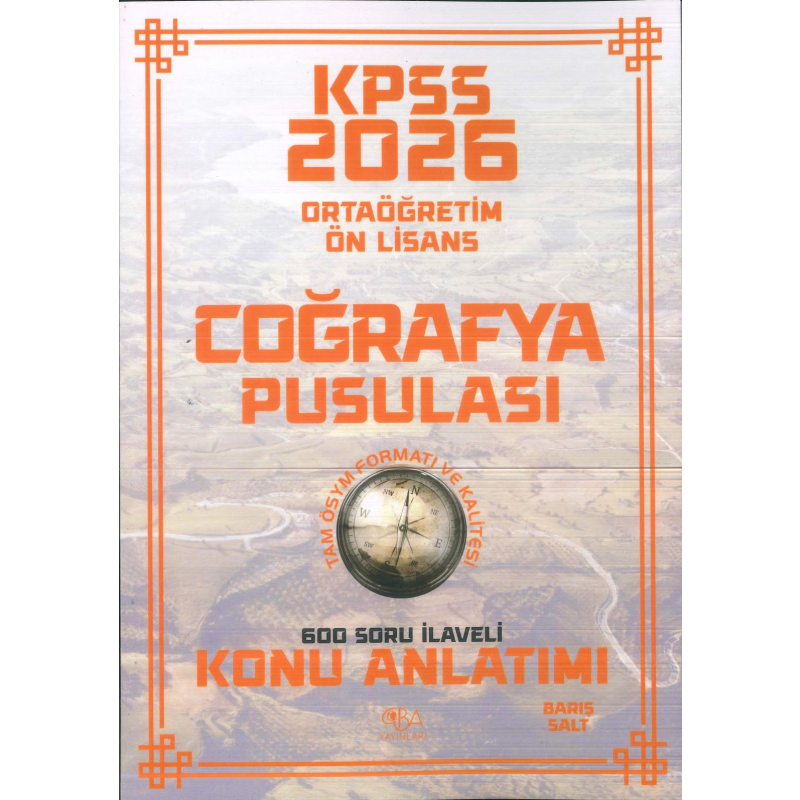 2026 KPSS Ortaöğretim Önlisans Coğrafya Pusulası Konu Anlatımı CBA Yayınları