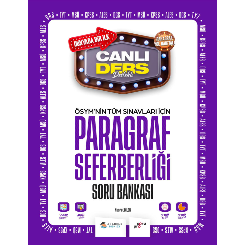 ÖSYM nin Tüm Sınavlar İçin Paragraf Seferberliği Soru Bankası