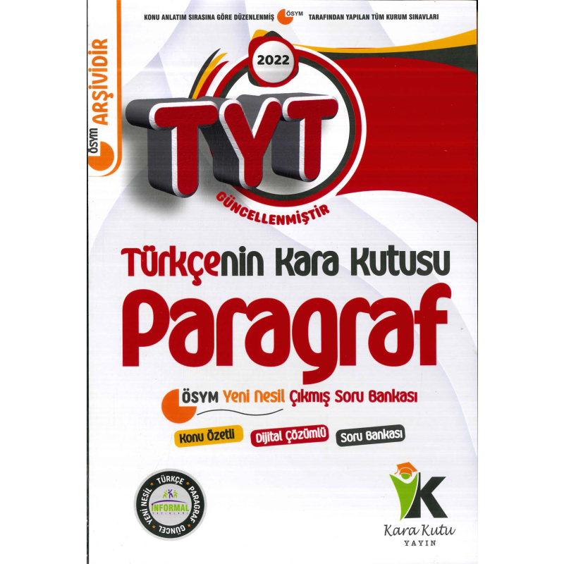 TYT TÜRKÇENİN KARA KUTUSU PARAGRAF SORU BANKASI