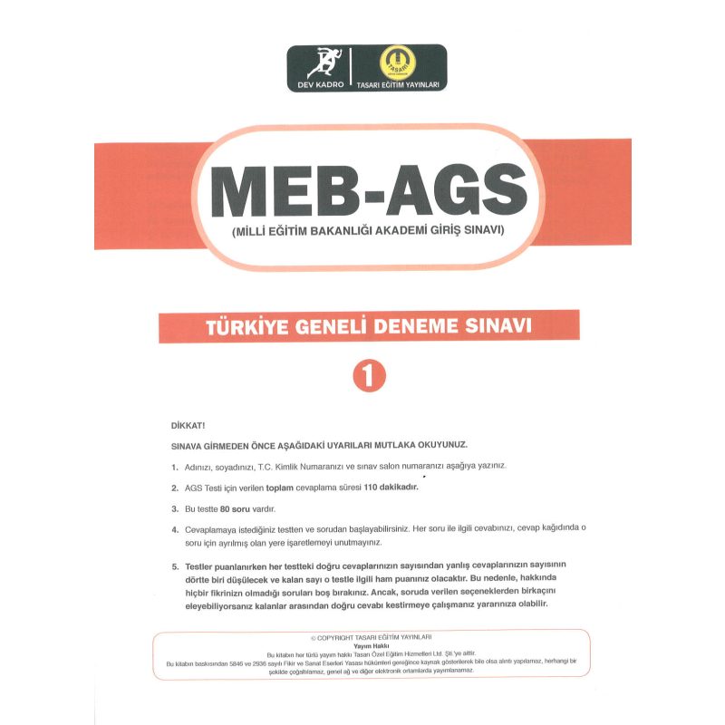 2025 MEB AGS TÜRKİYE GENELİ DENEME SINAVLARI TASARI DEV KADRO 1-2-3 DENEMELER (CEVAP ANAHTARLI)